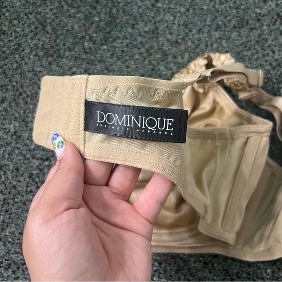 DOMINIQUE Satin Cream Seamless Minimizer Underwire Full Coverage Bra Lingeri 44D - Picture 15 of 16